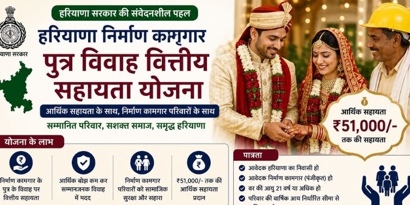 Haryana Nirman Kamgar Putra Vivah Vittiya Sahayata Yojana